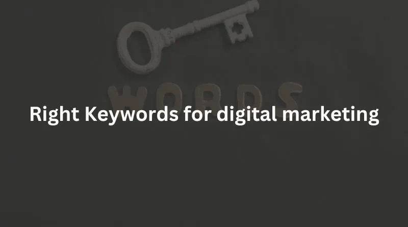 Right Keywords for digital marketing