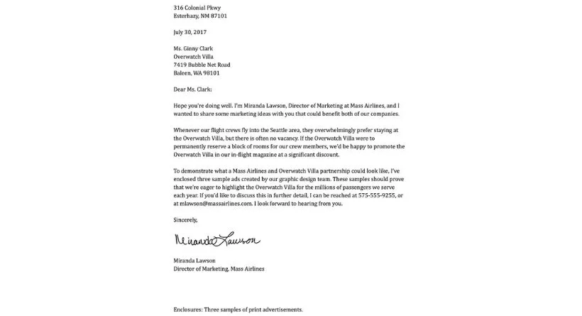 example of a business letter
